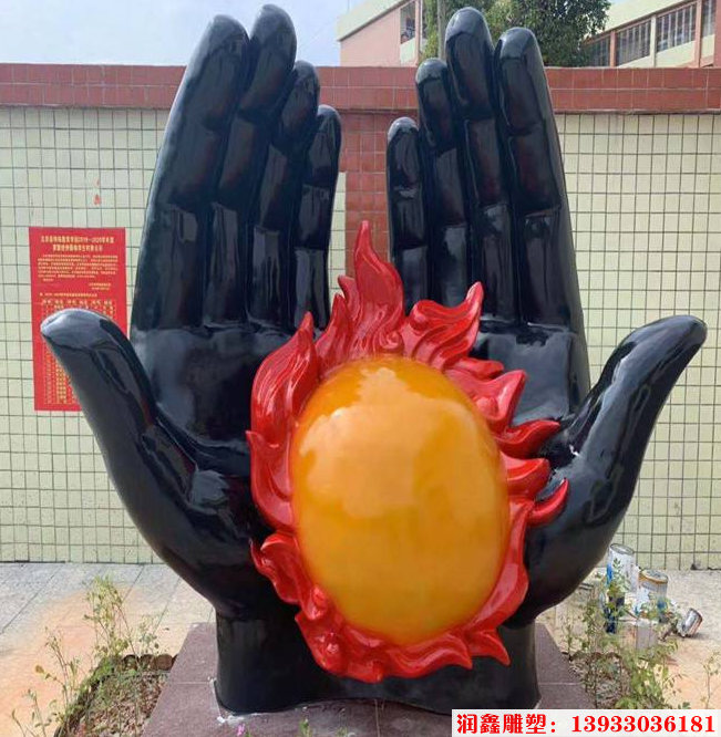 不銹鋼雙手雕塑 噴漆工藝雙手雕塑