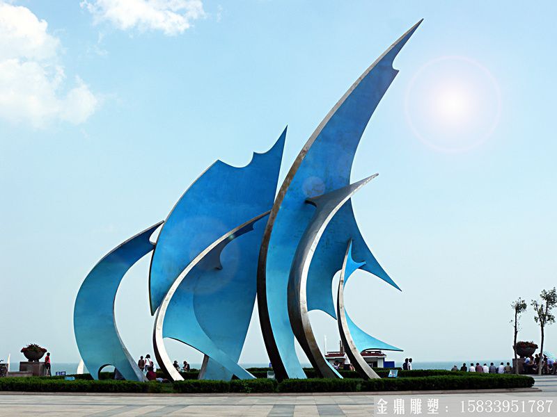 不銹鋼帆船雕塑 廠家來圖定制