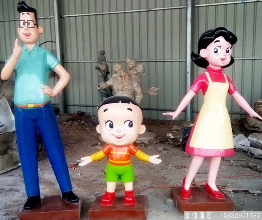 大頭兒子小頭爸爸雕塑 卡通雕塑廠家